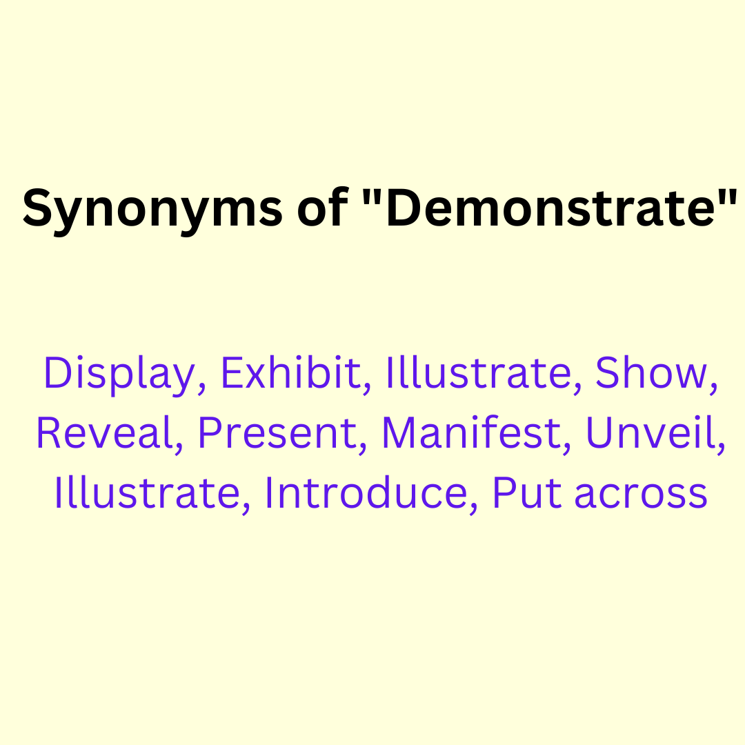 another word for demonstrate in essay